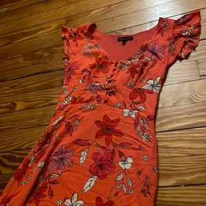 COPY - Red floral Midi Banana Republic dress size 4